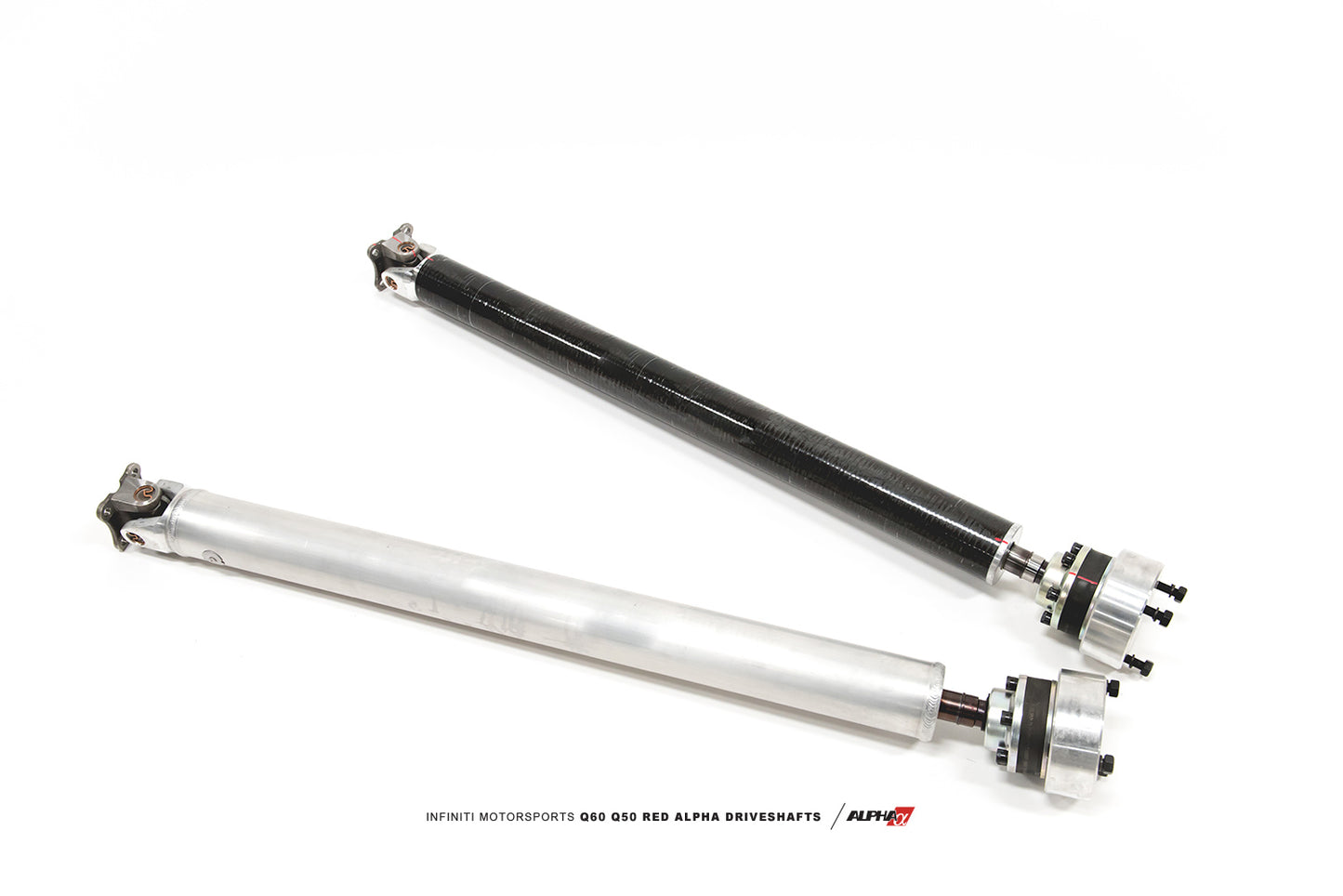 INFINITI Q60+Q50 RED ALPHA ALUMINUM AWD DRIVESHAFT BY DRIVESHAFT SHOP